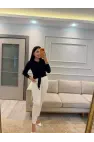 Sandy Önü Şal Detay Bluz