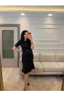 Selanik Kumaş Kemerli Elbise