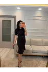 Selanik Kumaş Kemerli Elbise