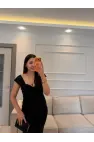 Serpme Taşlı Gloplu Elbise