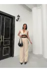 Sırt Dekolte Yelek Pantolon Takım