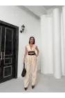 Sırt Dekolte Yelek Pantolon Takım