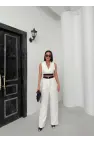 Sırt Dekolte Yelek Pantolon Takım