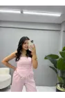 Straplez Bluz Pantolon Takım