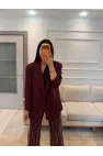 Su Yolu Taşlı Blazer Ceket Pantolon Takım