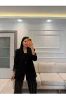 Su Yolu Taşlı Blazer Ceket Pantolon Takım