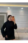 Tasarım Bağlama Detaylı Triko Kimono