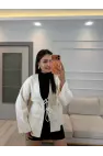 Tasarım Bağlama Detaylı Triko Kimono