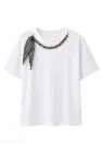 Tasarım Fular Detaylı T-Shirt