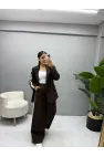 Tasarım Şeritli Ceket Pantolon Takım