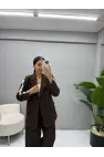 Tasarım Şeritli Ceket Pantolon Takım