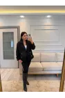 Tasarım Taşlı Kaşe Kaban