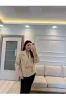 Tasarım Taşlı Kaşe Kaban
