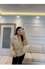 Tasarım Taşlı Kaşe Kaban