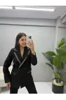 Tasarım Zımba Detaylı Blazer Ceket