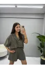 Tensel Kısa Kol Gömlek Şort Takım