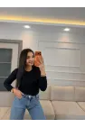 Uzun Kollu Çıt Çıtlı Body Bluz