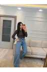 Uzun Kollu Çıt Çıtlı Body Bluz