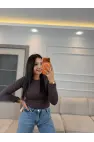 Uzun Kollu Çıt Çıtlı Body Bluz