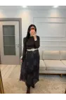 Veronica Astarlı Şifon Kemerli Etek