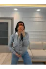 Yaka Detaylı Düğmeli Hırka