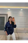 Yandan Bağlamalı Saten Bluz