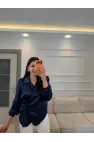 Yandan Bağlamalı Saten Bluz