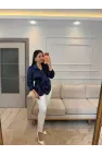 Yandan Bağlamalı Saten Bluz