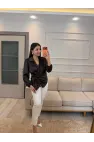 Yandan Bağlamalı Saten Bluz