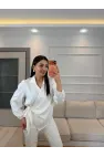 Yandan Bağlamalı Saten Bluz