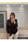 Yandan Bağlamalı Saten Bluz