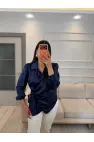 Yandan Bağlamalı Saten Bluz