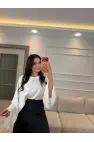 Yarasa Kol Saten Bluz