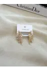 Zirkon Taşlı Yelpaze Model Küpe