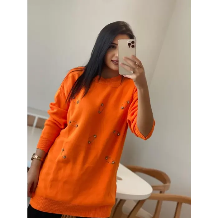 Filkete Taşlı Triko Kazak