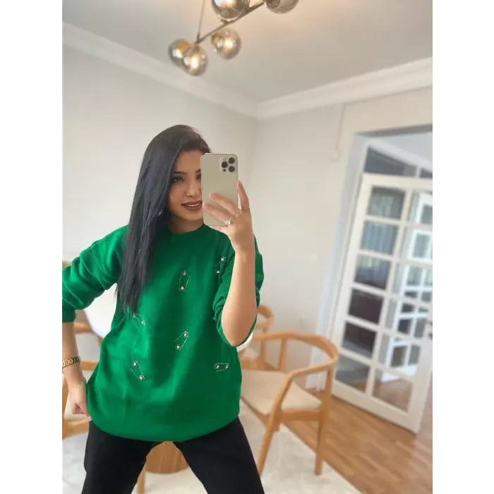 Filkete Taşlı Triko Kazak