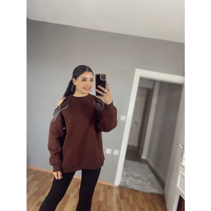 Olden Omuz Zincirli Sweatshirt