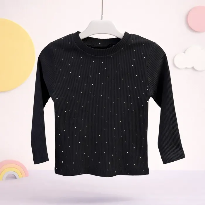 İki İplik Serpme Taşlı Bluz 3/12 Yaş