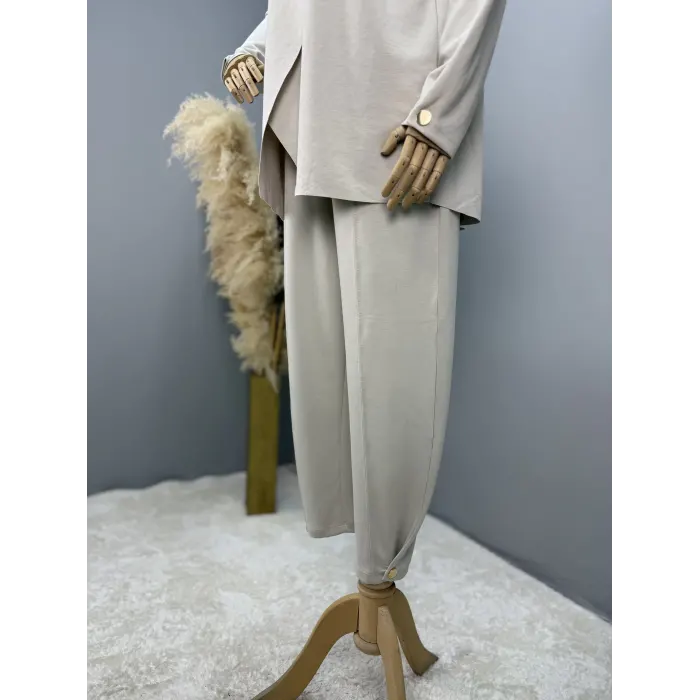 V Pelerin Modal Kumaş İkili Takım