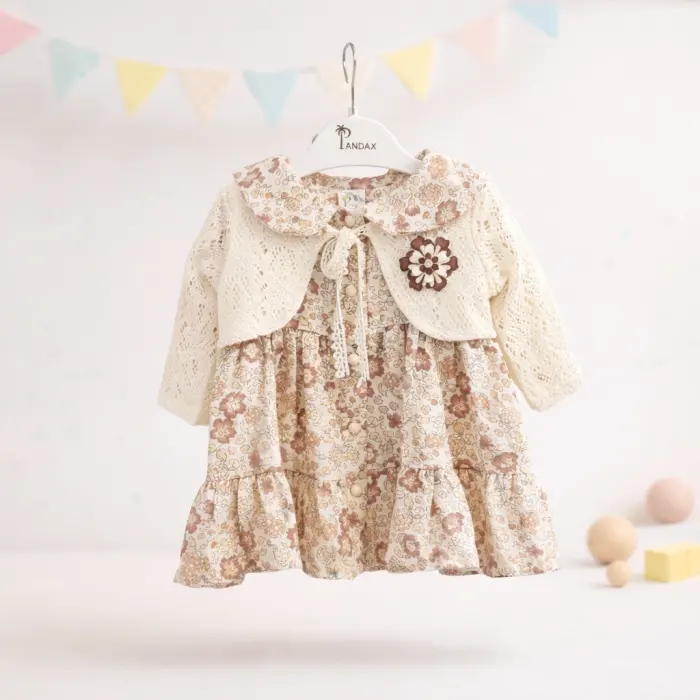 Bolerolu Çiçekli Elbise 9/24 Ay