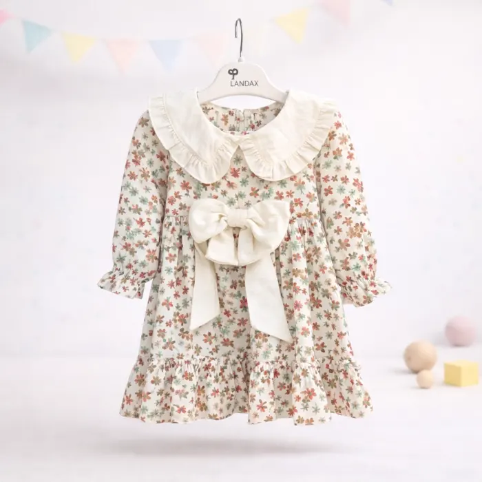 Beli Fiyonklu Yakalı Elbise 2/5 Yaş