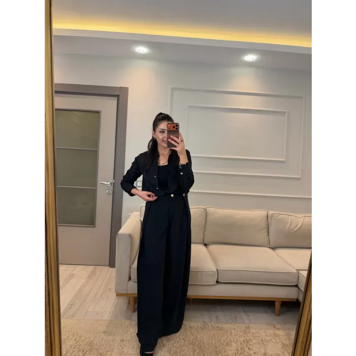 Gold Düğme Detaylı Tasarım Pantolon