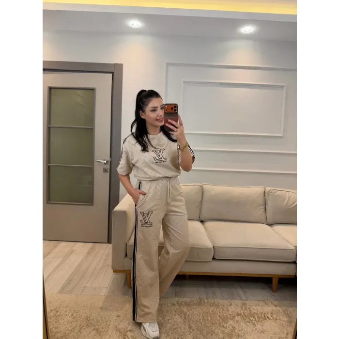 Lv Flok Baskılı İkili Takım