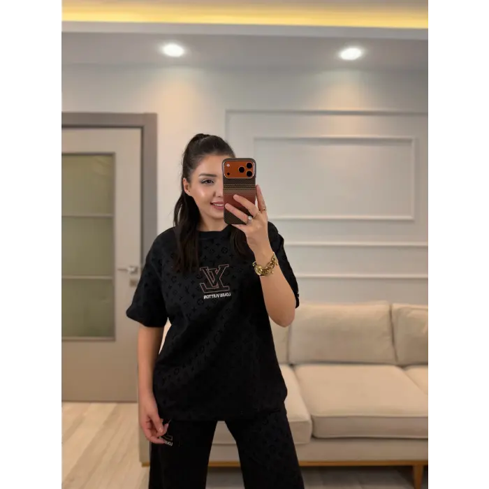 Lv Flok Baskılı İkili Takım
