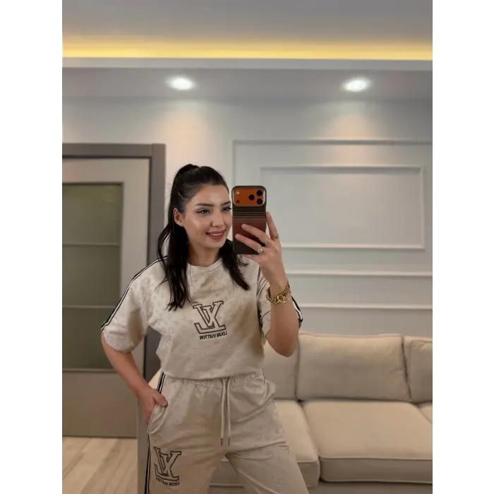 Lv Flok Baskılı İkili Takım