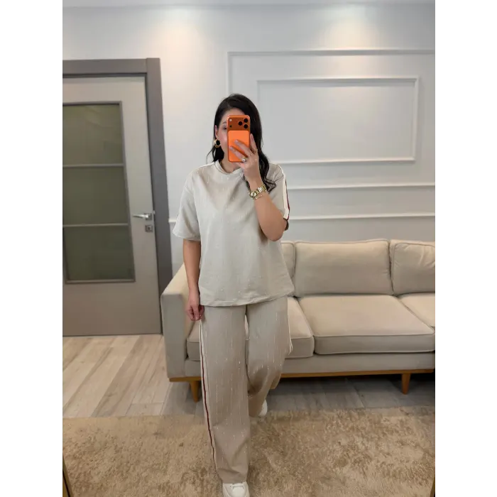 Su Yolu Taşlı Şeritli İkili Takım