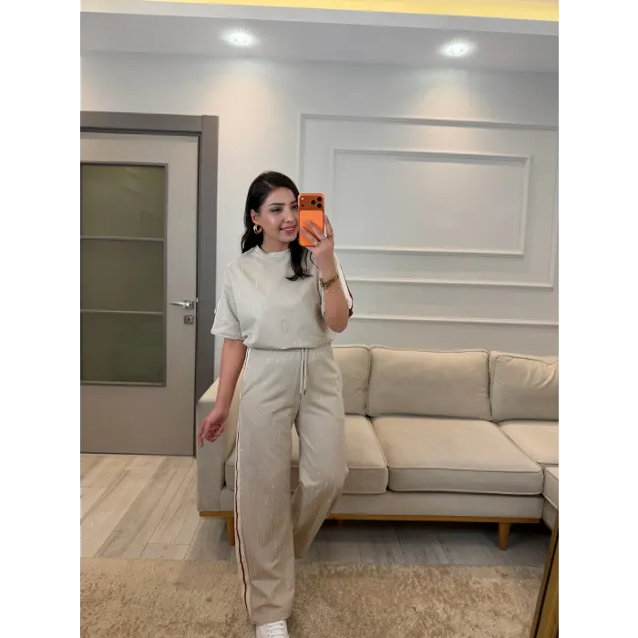 Su Yolu Taşlı Şeritli İkili Takım