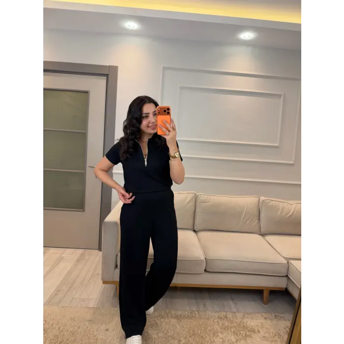 Oysh Fermuarlı Polo Yaka İkili Takım