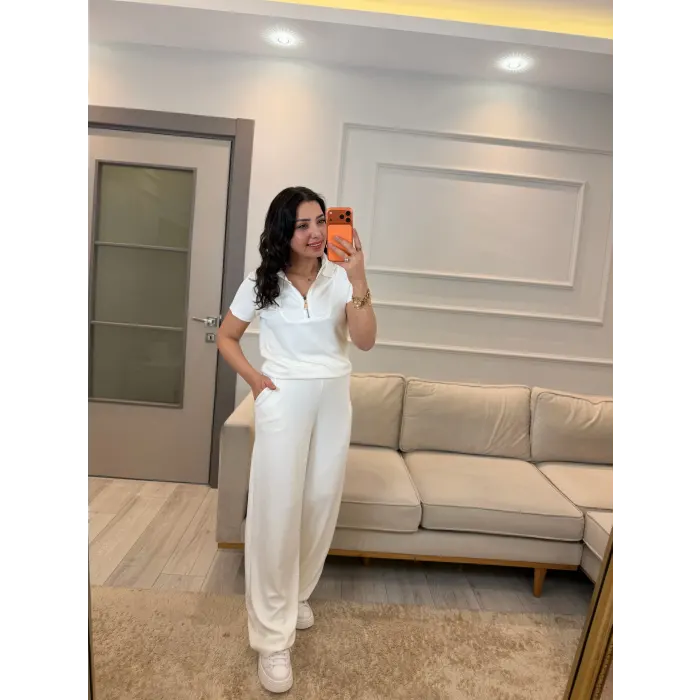 Oysh Fermuarlı Polo Yaka İkili Takım