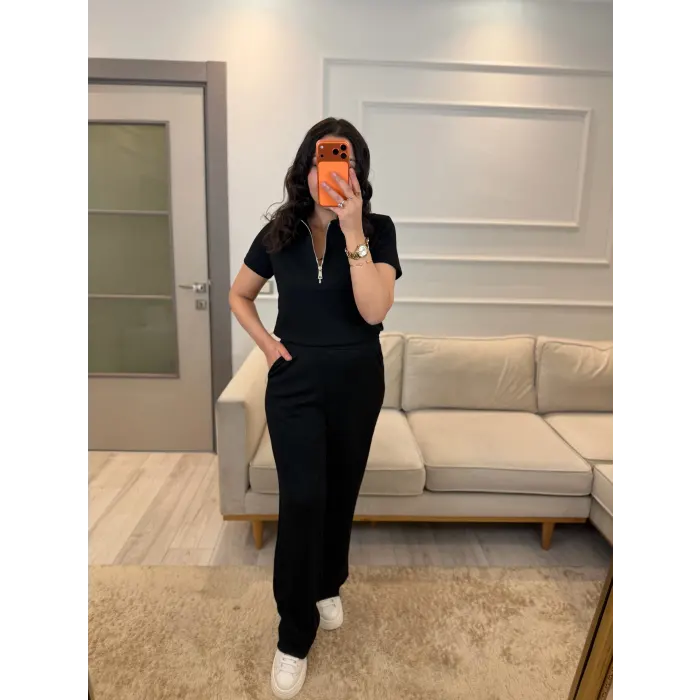 Oysh Fermuarlı Polo Yaka İkili Takım